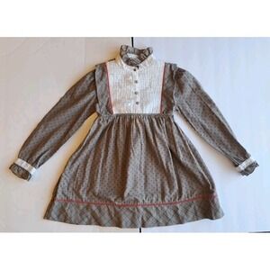 Vintage‎ Peaches & Cream  Prairie  Pleated maxi Dress sz 6